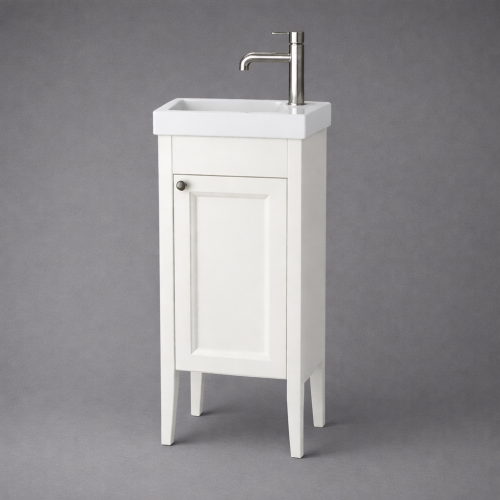 Luxury Chantilly Finish Freestanding Single Door Cloakroom Unit in Classic White Color – 40 CM by Luxury Group International