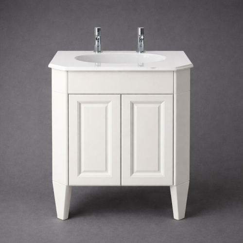 Luxury Chantilly Finish Freestanding Double Door Vanity Unit in Classic White Color – 63 CM by Luxury Group International