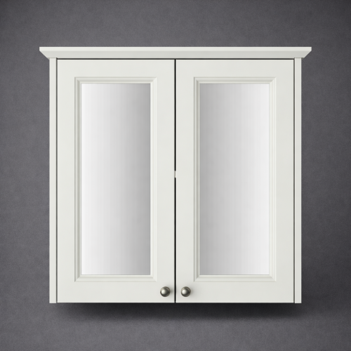 Luxus Chantilly Finish Doppeltür Spiegel Wandschrank in Classic White Farbe - 64 CM von Luxury Group International