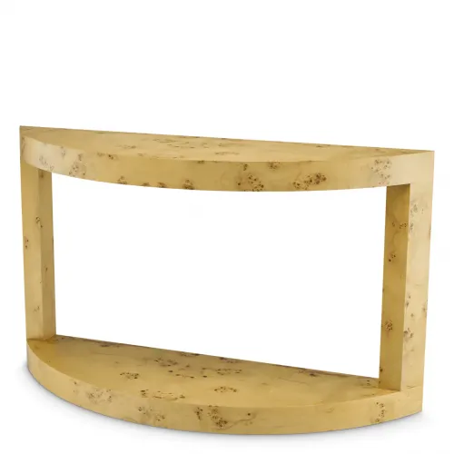Luxury Mappa Burl Veneer Semi Circular Console Table by Luxury Group International