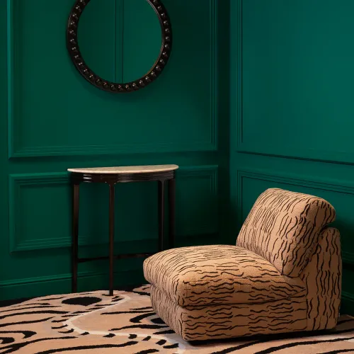 Luxury Classic Black Round Wall Mirror with Sculpted Frame by Luxury Group International