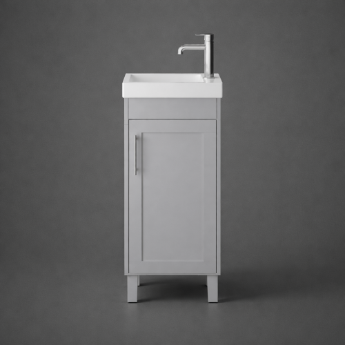 Luxury Freestanding Single Door Cloakroom Vanity Unit in Dove Grey Finish - 40 CM by Luxury Group International