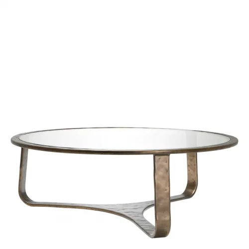 Luxury Clear Glass Top Round Coffee Table with Bronze Frame by Luxury Group International