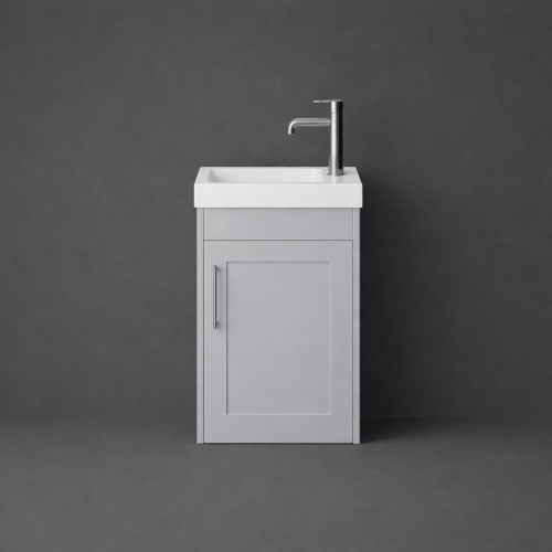 Luxury Wall Hung Single Door Cloakroom Unit in Dove Grey Finish – 40 CM by Luxury Group International