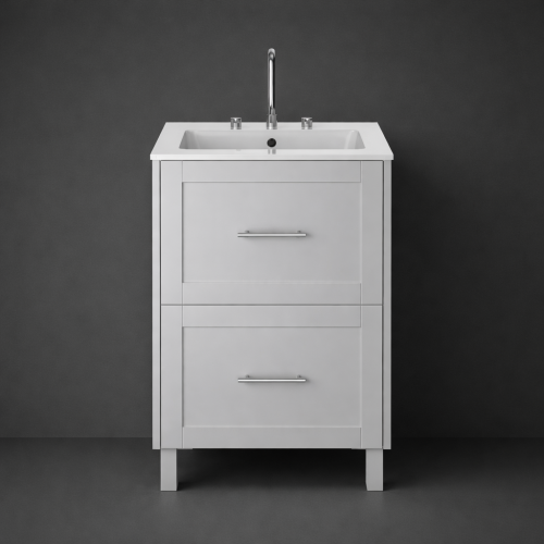 Luxury Freestanding Two Drawer Vanity Unit in Dove Grey Finish – 60 CM by Luxury Group International