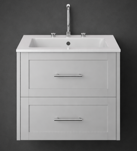 Luxury Wall Hung Two Drawer Vanity Unit in Dove Grey Finish – 60 CM by Luxury Group International