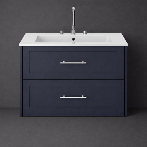 Luxury Midnight Blue Finish Wall Hung Two Drawer Vanity Unit – 80 CM by Luxury Group International
