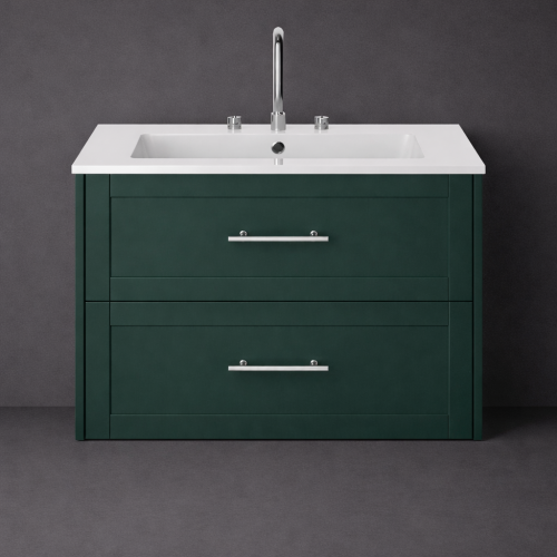 Luxury Classic Green Finish Wall Hung Two Drawer Vanity Unit – 80 CM by Luxury Group International