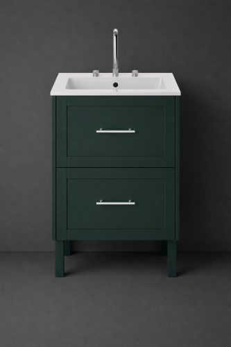 Luxury Freestanding Two Drawer Vanity Unit in Classic Green Finish – 60 CM by Luxury Group International