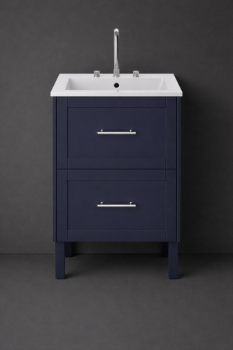Luxury Freestanding Two Drawer Vanity Unit in Midnight Blue Finish – 60 CM by Luxury Group International