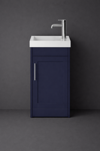 Luxury Wall Hung Single Door Cloakroom Unit in Midnight Blue Finish – 40 CM by Luxury Group International