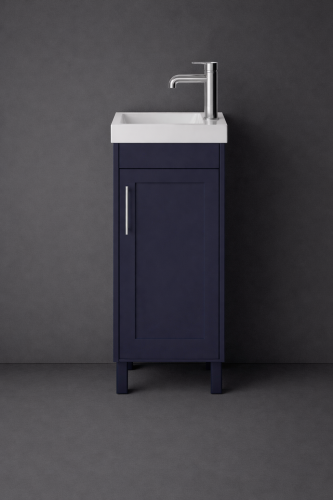 Luxury Freestanding Single Door Cloakroom Vanity Unit in Midnight Blue Finish - 40 CM by Luxury Group International