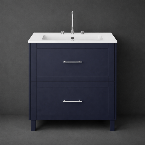 Luxury Midnight Blue Finish Freestanding Two Drawer Vanity Unit – 80 CM by Luxury Group International