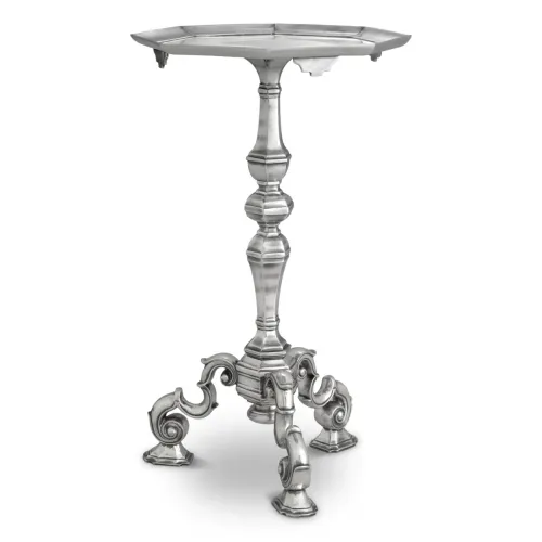 Luxury Antique Silver Plated Octagonal Side Table by Luxury Group International