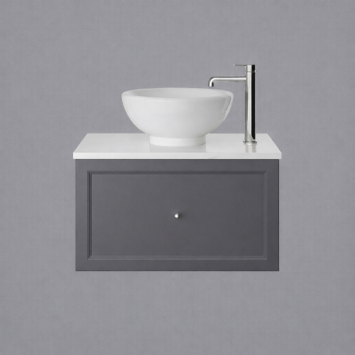 Luxury Graphite Finish Wall Hung One Drawer Vanity Unit – 70 CM by Luxury Group International