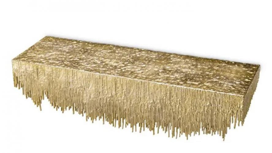 Luxury Gold Finish Rectangular wall mounted Console Table by Luxury Group International