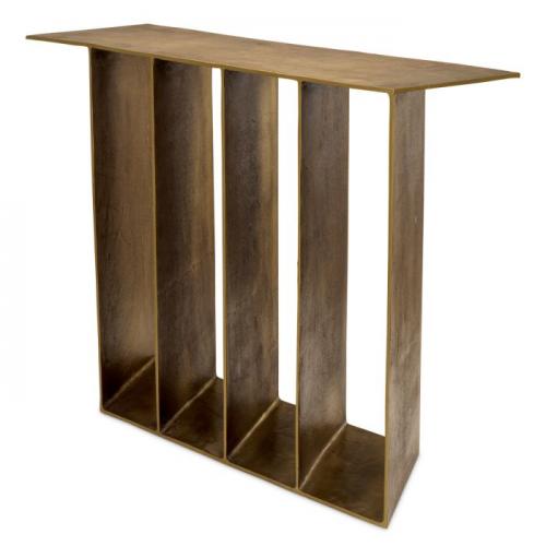 Luxury Brass Top Rectangular Console Table with Base Design by Luxury Group International