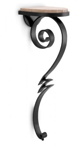 Luxuriöser schwarzer Konsolentisch für die Wandmontage mit Steinplatte von Luxury Group International