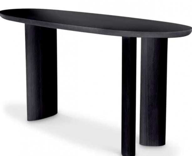 Luxuriöser Konsolentisch aus schwarzem Furnier mit organischen Ellipsenbeinen von Luxury Group International