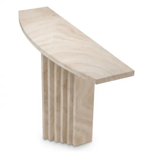 Luxury White Art Deco Travertine Console Table by Luxury Group International