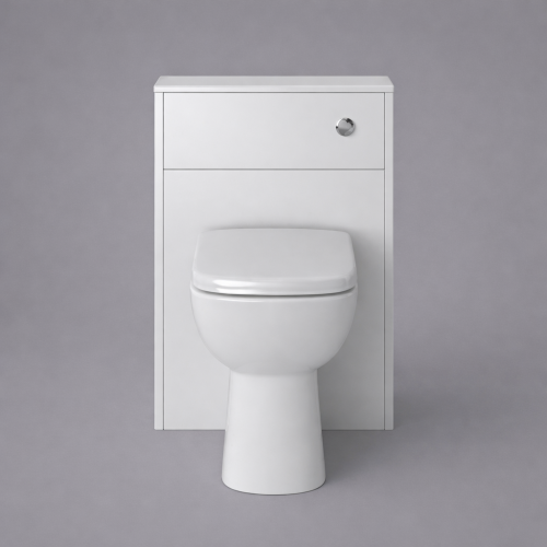 Luxus-WC-Schrank in taubengrauem Finish - 550 mm freistehende Toiletteneinheit mit Arbeitsplatte von Luxury Group