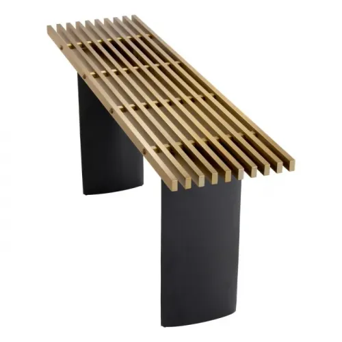 Luxury Brushed Brass & Black Finish Console Table by Luxury Group International
