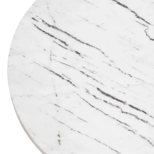 Luxury White Marble Round Side Table by Luxury Group International