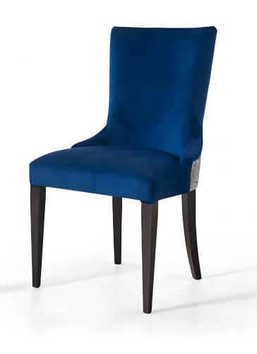 Luxury Blue Velvet Upholstered Dining Chair with Shimmering Back Detail by Luxury Group International