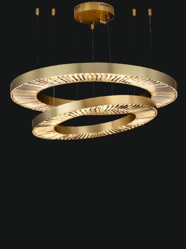 Luxury Gold Finish Pendant-style Dual Ring Chandelier by Luxury Group International