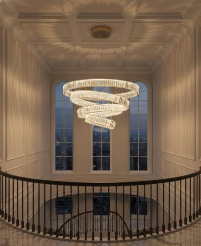 Luxury LED Crystal Chandelier with 4 Ring Lights by Luxury Group International