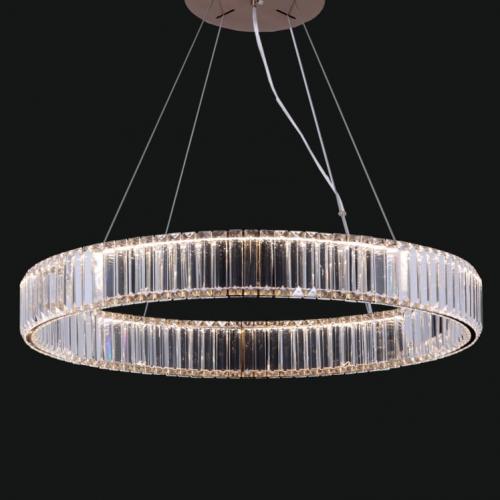 Lampadario moderno di lusso a LED con anello di cristallo - 80 cm di Luxury Group International