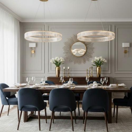 Luxury Modern Crystal Ring LED Chandelier - 80 cm by Luxury Group International