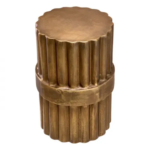Luxury Round Top Side Table with Antique Brass Finish by Luxury Group International