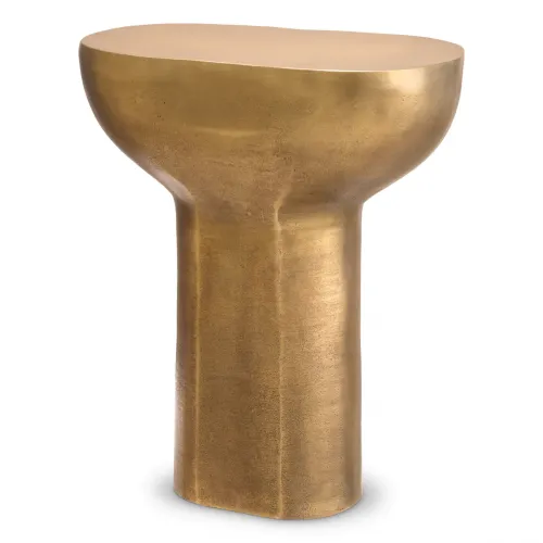 Luxury Sculptural Antique Brass Rectangular Side Table by Luxury Group International