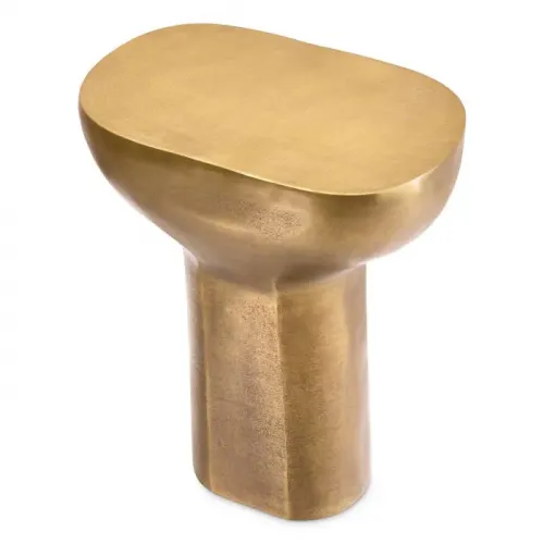Luxury Sculptural Antique Brass Rectangular Side Table by Luxury Group International