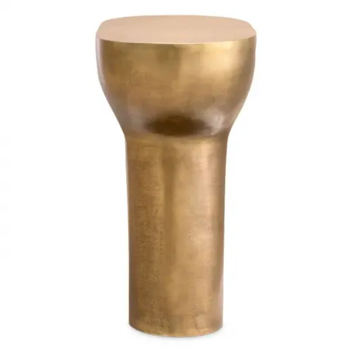 Luxury Sculptural Antique Brass Rectangular Side Table by Luxury Group International