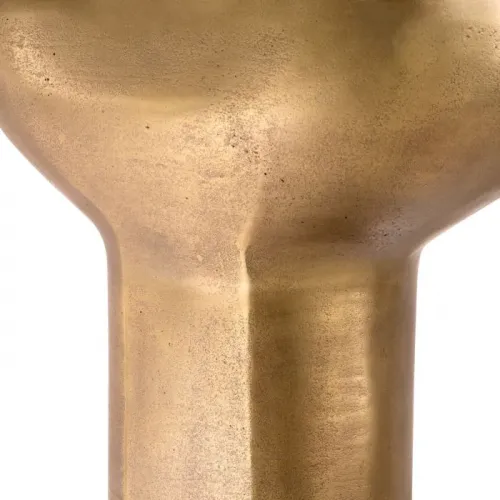 Luxury Sculptural Antique Brass Rectangular Side Table by Luxury Group International