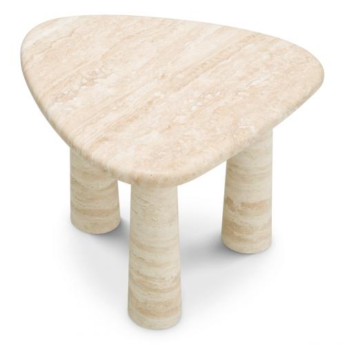 Luxury Travertine Triangular Bed Side Table by Luxury Group International