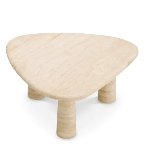 Luxury Travertine Triangular Bed Side Table by Luxury Group International