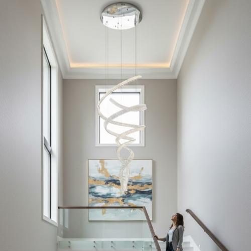 Luxus moderner LED-Spiral-Kronleuchter aus Kristall von Luxury Group International