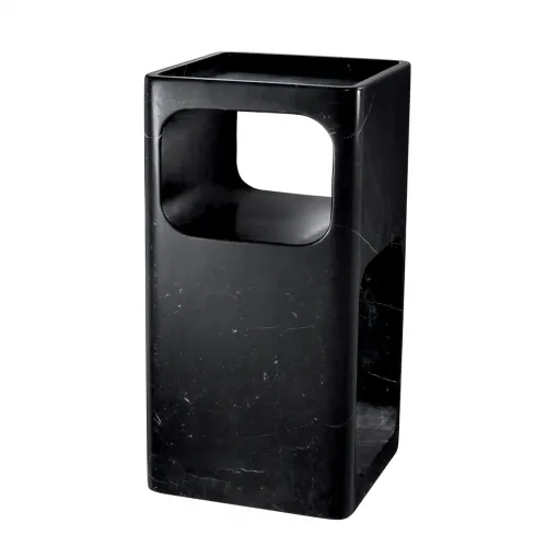 Luxury Rectangular Black/White Travertine Side Table by Luxury Group International