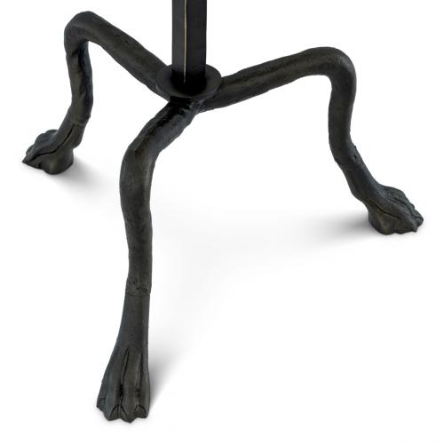 Luxury Black Round Tripod Bronze Finish Side Table by Luxury Group International