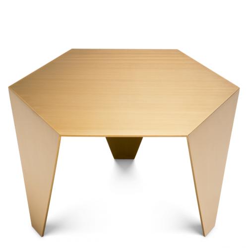 Luxury Hexagonal Bronze/Brushed Brass Accent Side Table by Luxury Group International