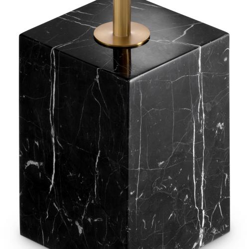 Luxury Round BrassTop Black/White Marble base Side Table by Luxury Group International