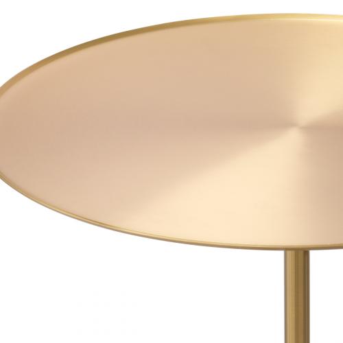 Luxury Round BrassTop Black/White Marble base Side Table by Luxury Group International