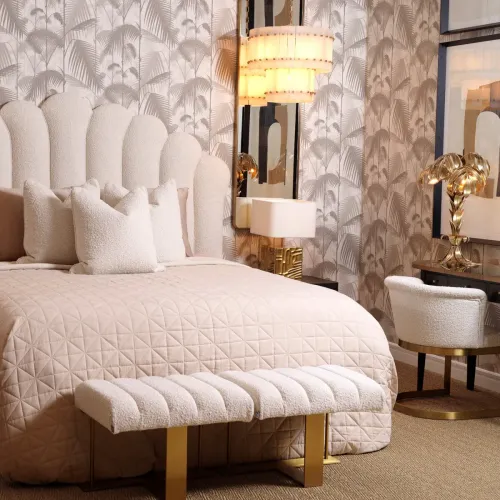 2 - tier White Marble Alabaster Luxury Chandelier With Antique brass finish by Luxury Group International