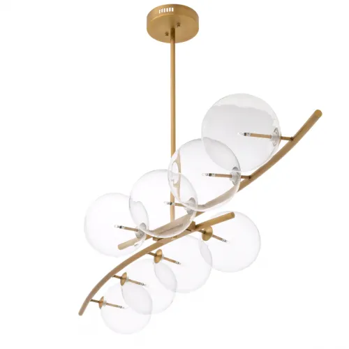 8 Clear Glass Globe Antique brass finish ceiling Light Chandelier by Luxury Group International