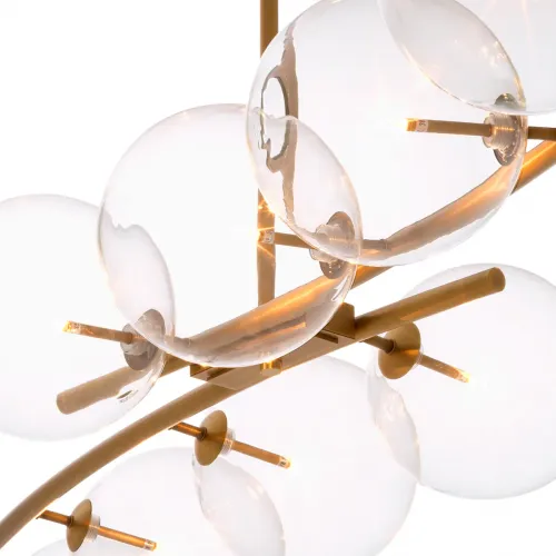 8 Clear Glass Globe Antique brass finish ceiling Light Chandelier by Luxury Group International