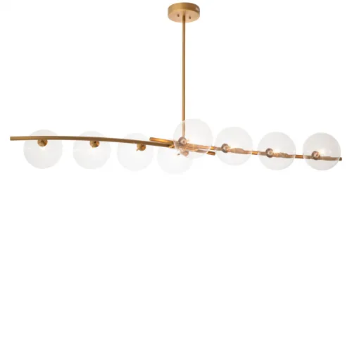 8 Clear Glass Globe Antique brass finish ceiling Light Chandelier by Luxury Group International