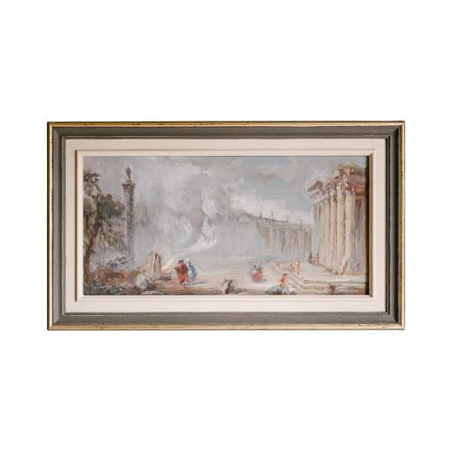 Luxury Framed European Ruins Landscape Wall Art with Classical Architectural Charm by Luxury Group International